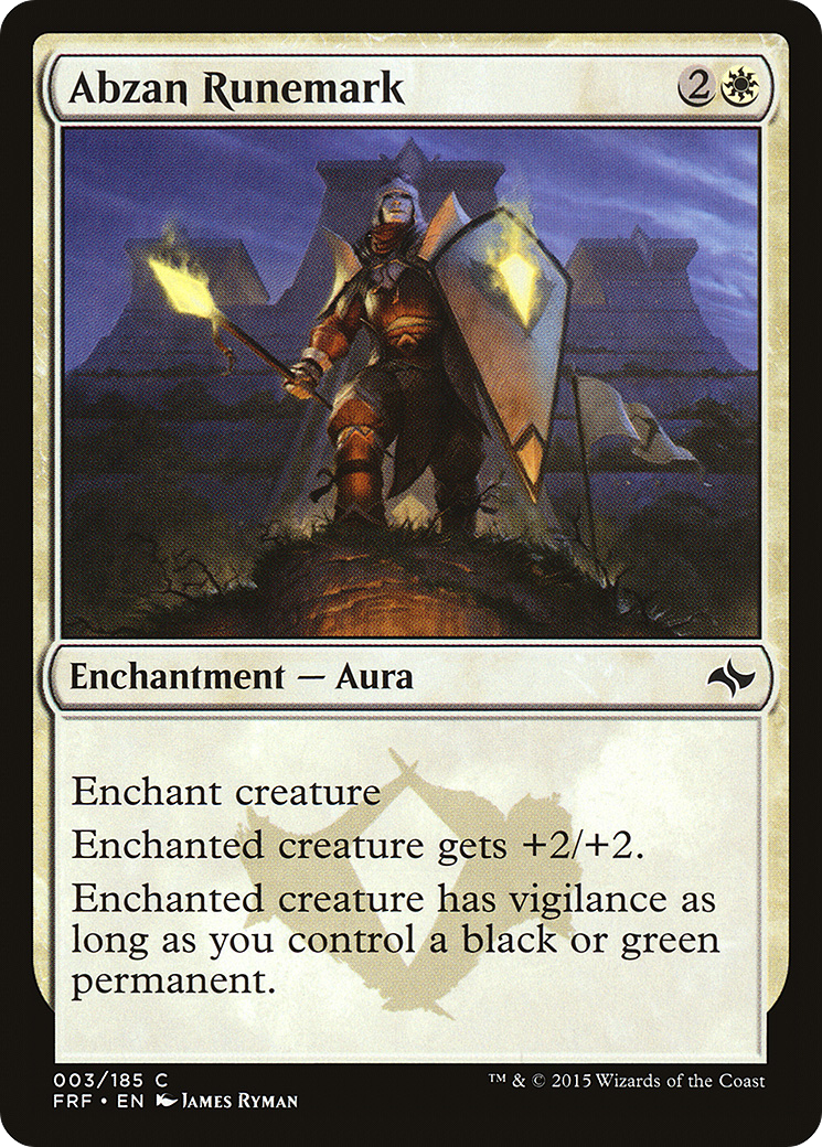 Abzan Runemark (FRF-003) - Fate Reforged - Premium MTG Single from Wizards of the Coast - Just $0.25! Shop now at Game Crave Tournament Store