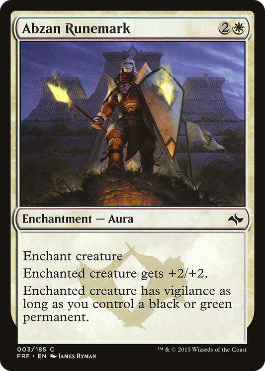 Abzan Runemark (FRF-003) - Fate Reforged - Premium MTG Single from Wizards of the Coast - Just $0.25! Shop now at Game Crave Tournament Store