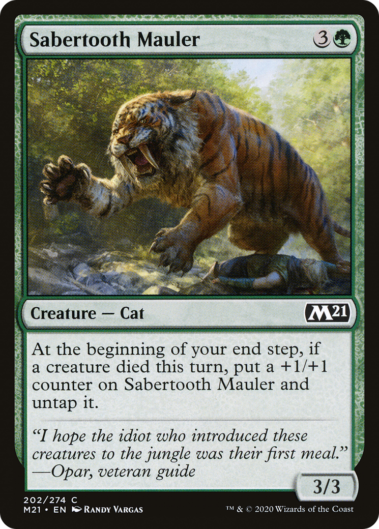 Sabertooth Mauler (M21-202) - Core Set 2021 Foil - Premium MTG Single from Wizards of the Coast - Just $0.25! Shop now at Game Crave Tournament Store