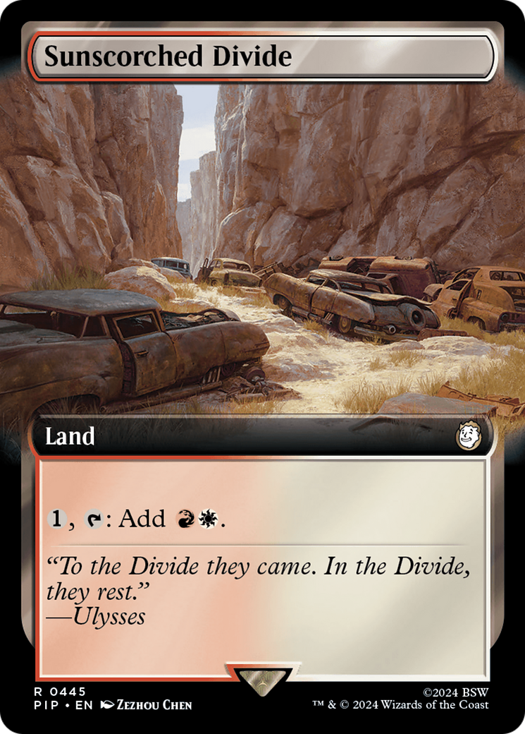 Sunscorched Divide (PIP-445) - Fallout: (Extended Art) - Premium MTG Single from Wizards of the Coast - Just $0.98! Shop now at Game Crave Tournament Store
