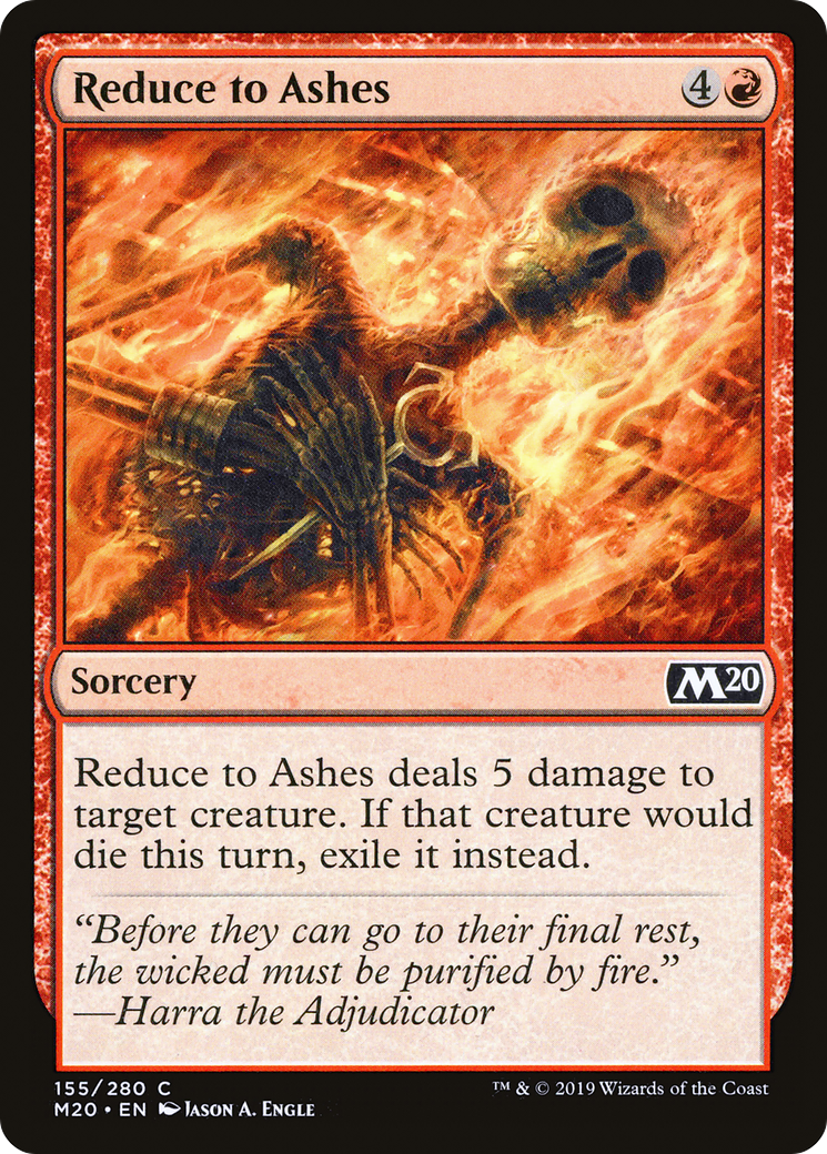 Reduce to Ashes (M20-155) - Core Set 2020 - Premium MTG Single from Wizards of the Coast - Just $0.25! Shop now at Game Crave Tournament Store