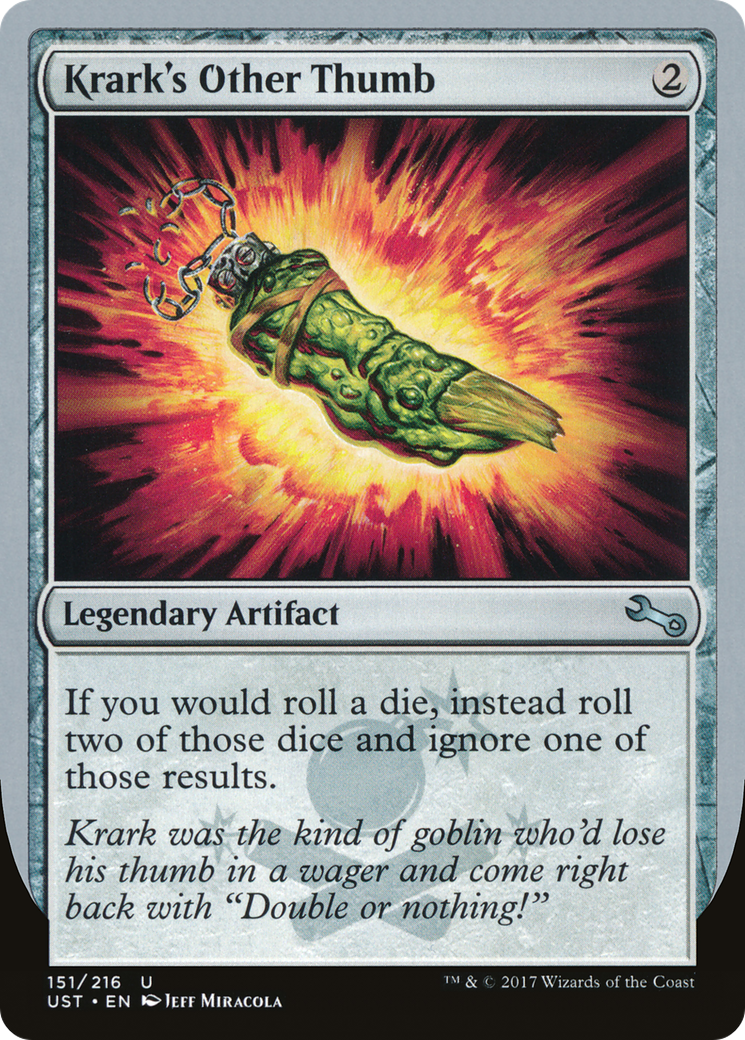 Krark's Other Thumb (UST-151) - Unstable Foil - Premium MTG Single from Wizards of the Coast - Just $3.16! Shop now at Game Crave Tournament Store