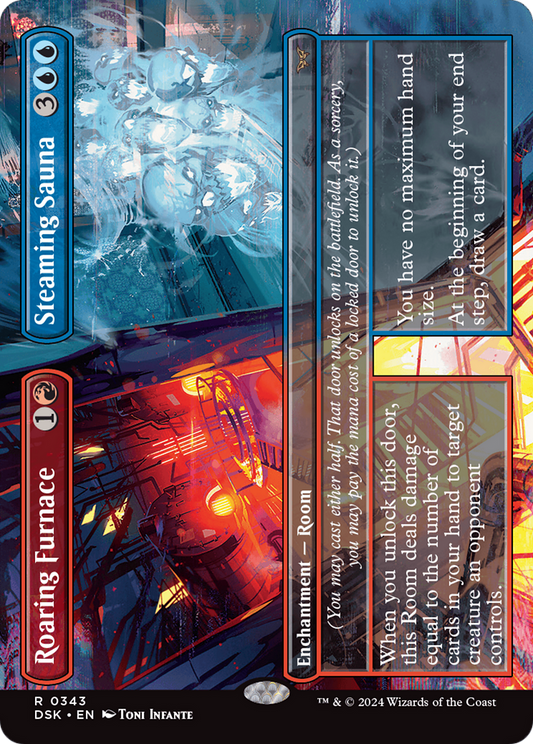 Roaring Furnace // Steaming Sauna (DSK-343) - Duskmourn: House of Horror (Borderless) Foil - Premium MTG Single from Wizards of the Coast - Just $0.66! Shop now at Game Crave Tournament Store