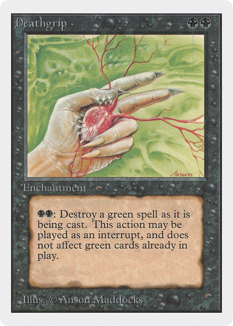 Deathgrip (2ED-101) - Unlimited Edition - Premium MTG Single from Wizards of the Coast - Just $0.59! Shop now at Game Crave Tournament Store