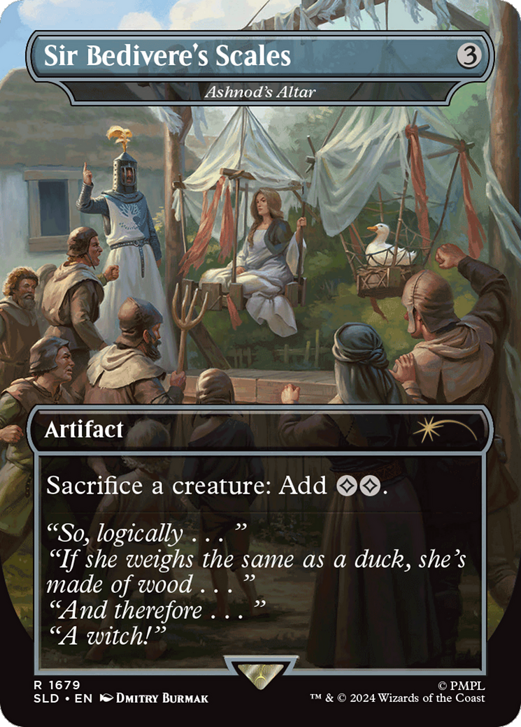 Ashnod's Altar (SLD-1679) - Secret Lair Drop / Sir Bedivere's Scales (Borderless) Foil - Premium MTG Single from Wizards of the Coast - Just $26.98! Shop now at Game Crave Tournament Store