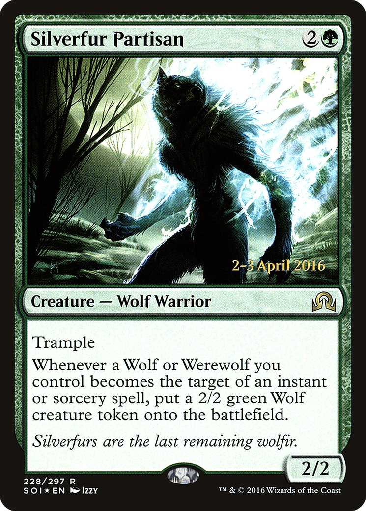 Silverfur Partisan (PSOI-228S) - Shadows over Innistrad Promos Foil - Premium MTG Single from Wizards of the Coast - Just $0.72! Shop now at Game Crave Tournament Store