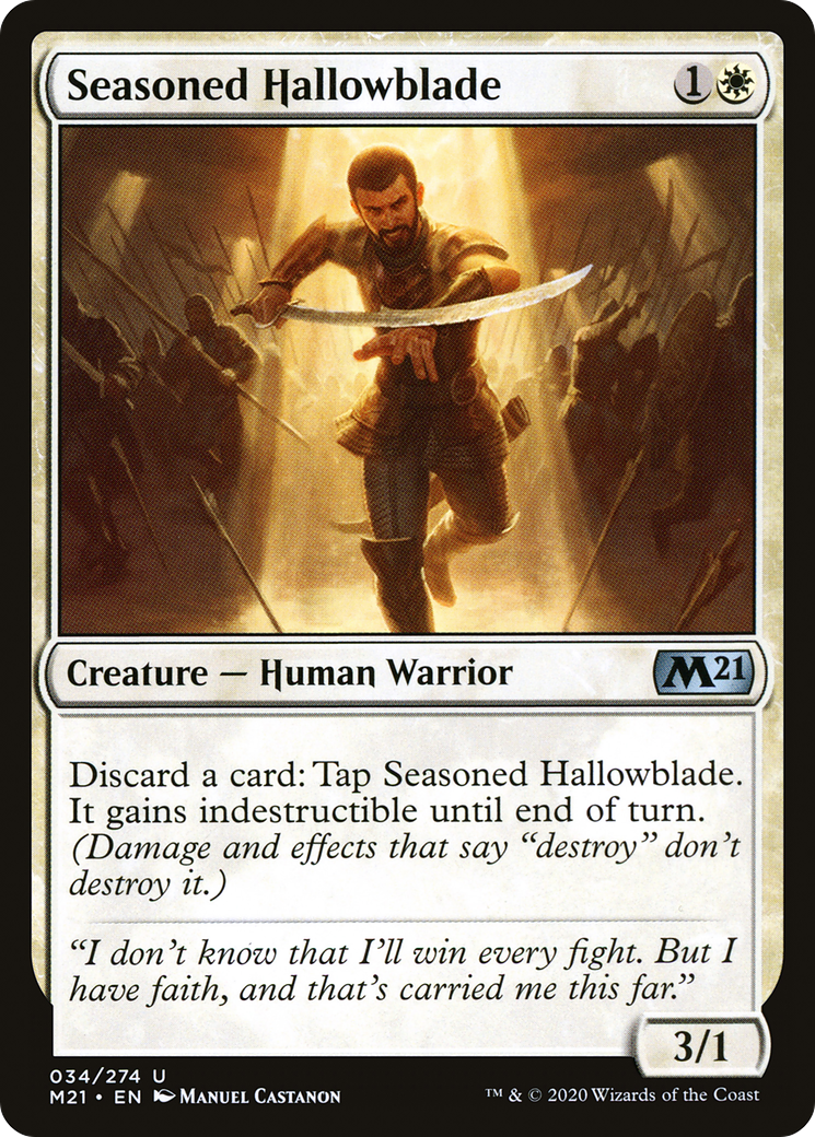 Seasoned Hallowblade (M21-034) - Core Set 2021 - Premium MTG Single from Wizards of the Coast - Just $0.08! Shop now at Game Crave Tournament Store