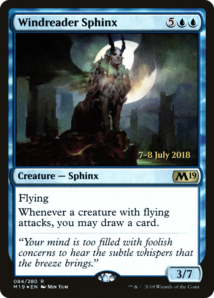 Windreader Sphinx (PM19-84S) - Core Set 2019 Promos Foil - Premium MTG Single from Wizards of the Coast - Just $0.56! Shop now at Game Crave Tournament Store