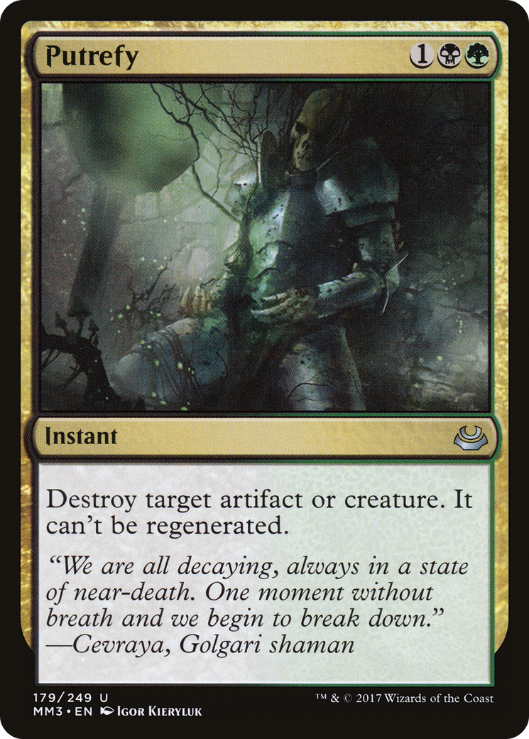 Putrefy (MM3-179) - Modern Masters 2017 Foil - Premium MTG Single from Wizards of the Coast - Just $0.74! Shop now at Game Crave Tournament Store