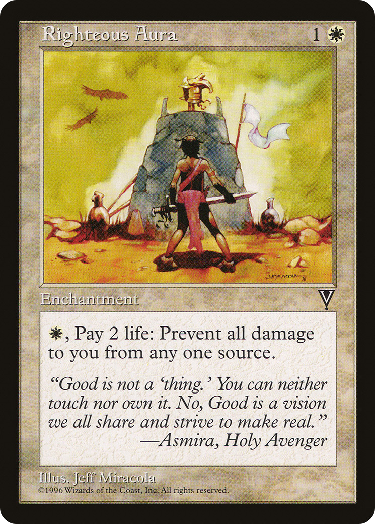 Righteous Aura (VIS-020) - Visions - Premium MTG Single from Wizards of the Coast - Just $0.08! Shop now at Game Crave Tournament Store