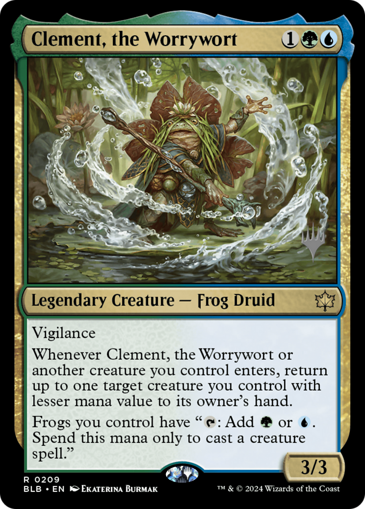 Clement, the Worrywort (PBLB-209P) - Bloomburrow Promos Foil - Premium MTG Single from Wizards of the Coast - Just $0.36! Shop now at Game Crave Tournament Store