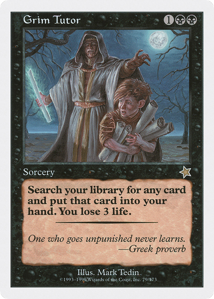 Grim Tutor (S99-079) - Starter 1999 - Premium MTG Single from Wizards of the Coast - Just $49.26! Shop now at Game Crave Tournament Store