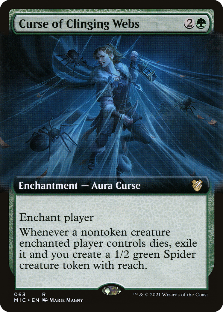 Curse of Clinging Webs (MIC-063) - Midnight Hunt Commander: (Extended Art) - Premium MTG Single from Wizards of the Coast - Just $0.71! Shop now at Game Crave Tournament Store