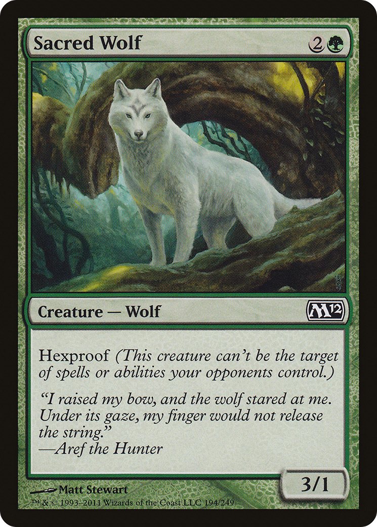 Sacred Wolf (M12-194) - Magic 2012 Foil - Premium MTG Single from Wizards of the Coast - Just $1.07! Shop now at Game Crave Tournament Store