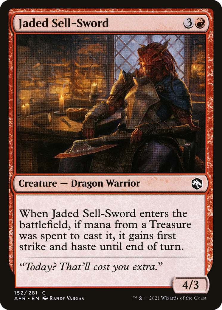 Jaded Sell-Sword (AFR-152) - Adventures in the Forgotten Realms Foil - Premium MTG Single from Wizards of the Coast - Just $0.25! Shop now at Game Crave Tournament Store