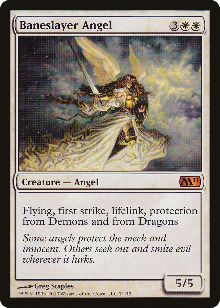 Baneslayer Angel (M11-007) - Magic 2011 Foil - Premium MTG Single from Wizards of the Coast - Just $2.40! Shop now at Game Crave Tournament Store