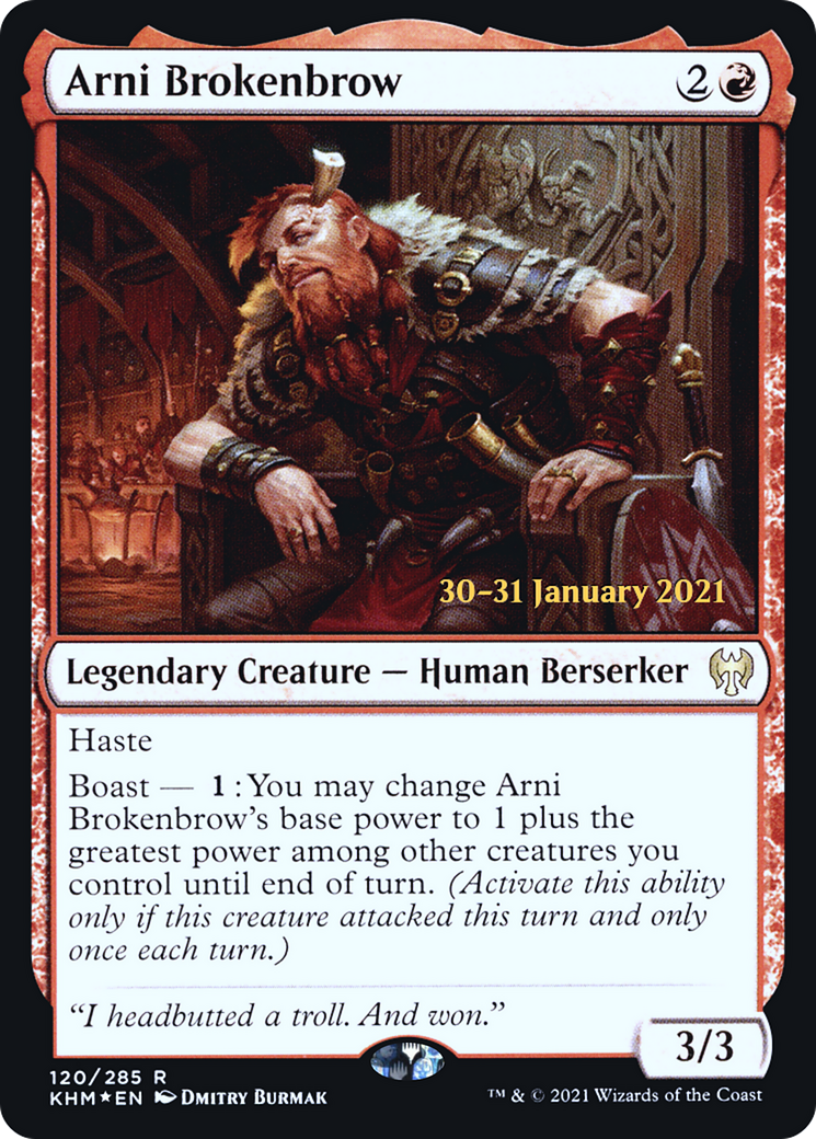 Arni Brokenbrow (PKHM-120S) - Kaldheim Promos Foil - Premium MTG Single from Wizards of the Coast - Just $0.22! Shop now at Game Crave Tournament Store