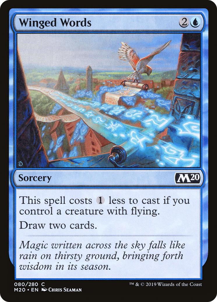 Winged Words (M20-080) - Core Set 2020 Foil - Premium MTG Single from Wizards of the Coast - Just $0.35! Shop now at Game Crave Tournament Store