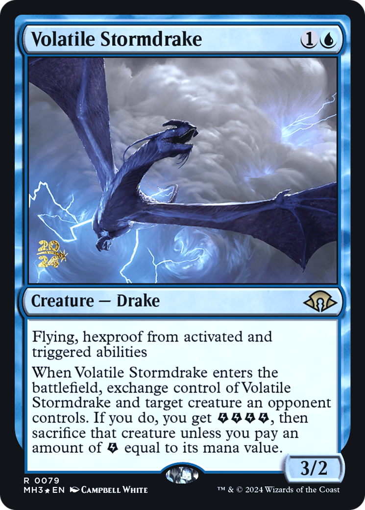 Volatile Stormdrake (PMH3-79S) - Modern Horizons 3 Promos Foil - Premium MTG Single from Wizards of the Coast - Just $1.70! Shop now at Game Crave Tournament Store