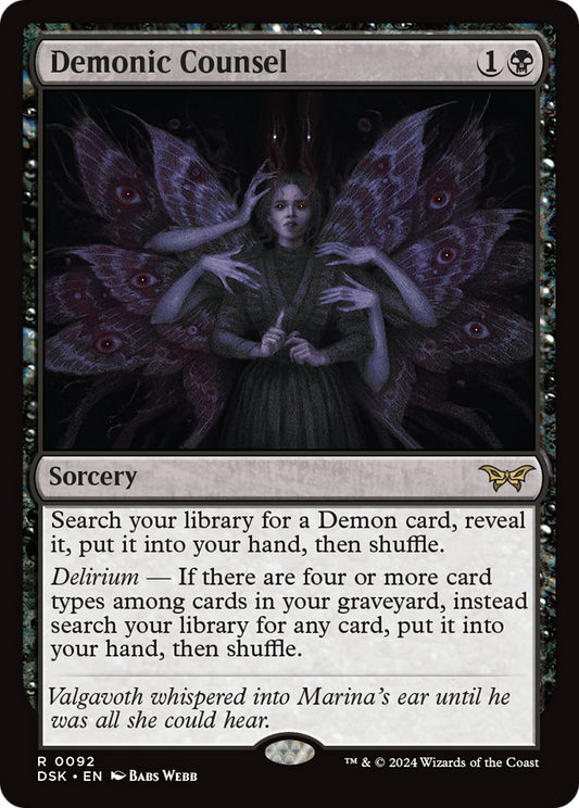 Demonic Counsel (DSK-092) - Duskmourn: House of Horror - Premium MTG Single from Wizards of the Coast - Just $0.86! Shop now at Game Crave Tournament Store