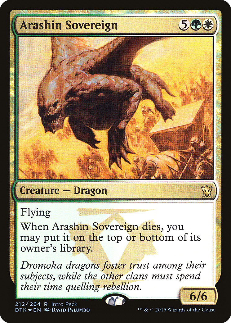 Arashin Sovereign (PDTK-212) - Dragons of Tarkir Promos Foil - Premium MTG Single from Wizards of the Coast - Just $0.38! Shop now at Game Crave Tournament Store