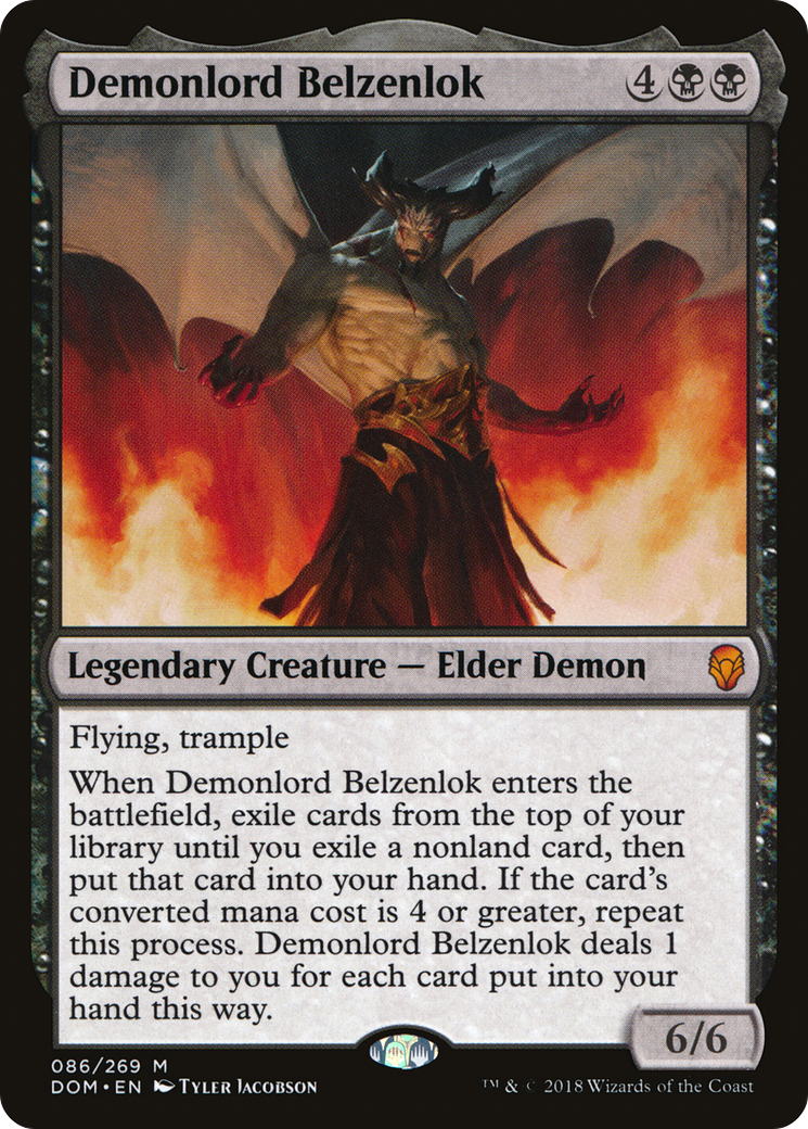 Demonlord Belzenlok (DOM-086) - Dominaria Foil - Premium MTG Single from Wizards of the Coast - Just $0.38! Shop now at Game Crave Tournament Store