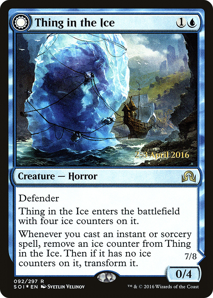 Thing in the Ice // Awoken Horror (PSOI-92S) - Shadows over Innistrad Promos: (Double Faced Transform) Foil - Premium MTG Single from Wizards of the Coast - Just $0.91! Shop now at Game Crave Tournament Store