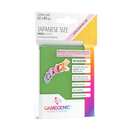 Gamegenic PRIME Sleeves Green (60 ct) - Japanese - Premium Card Sleeves from Gamegenic - Just $3.99! Shop now at Game Crave Tournament Store