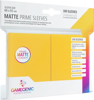 Gamegenic PRIME Sleeves Yellow (100 ct) - Matte - Standard - Premium Card Sleeves from Asmodee North America - Just $7.49! Shop now at Game Crave Tournament Store