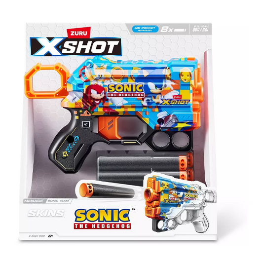 X-Shot Skins Menace Sonic Team - Sonic the Hedgehog Toy Blaster