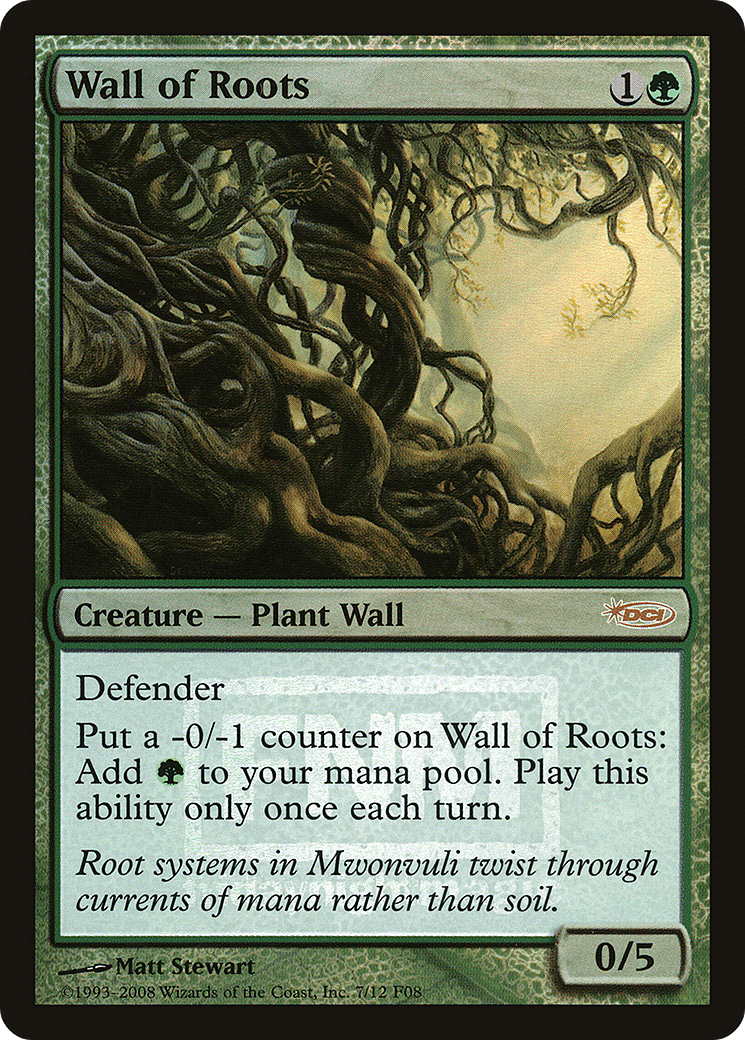 Wall of Roots (F08-007) - Friday Night Magic 2008 Foil - Premium MTG Single from Wizards of the Coast - Just $1.09! Shop now at Game Crave Tournament Store