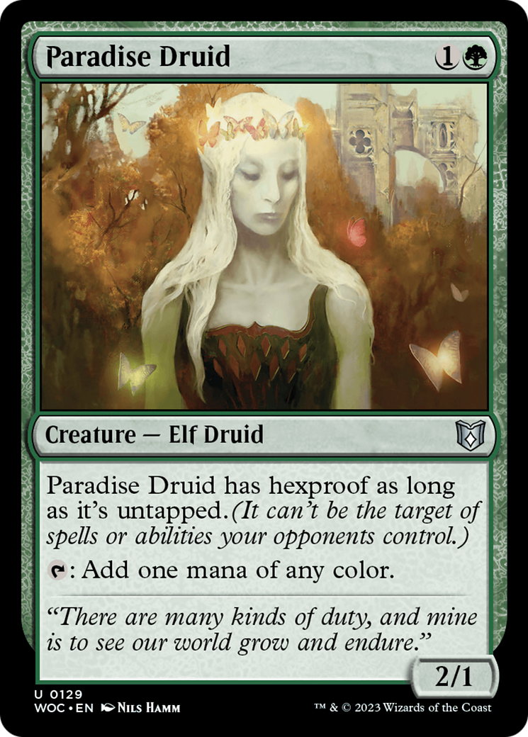 Paradise Druid (WOC-129) - Wilds of Eldraine Commander - Premium MTG Single from Wizards of the Coast - Just $0.08! Shop now at Game Crave Tournament Store