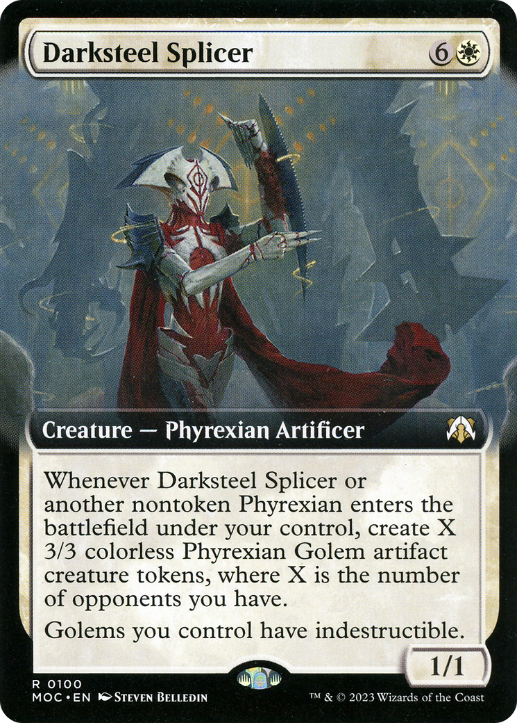 Darksteel Splicer (MOC-100) - March of the Machine Commander: (Extended Art) - Premium MTG Single from Wizards of the Coast - Just $0.90! Shop now at Game Crave Tournament Store