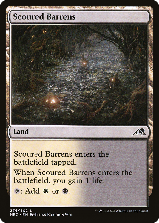 Scoured Barrens (NEO-274) - Kamigawa: Neon Dynasty - Premium MTG Single from Wizards of the Coast - Just $0.08! Shop now at Game Crave Tournament Store
