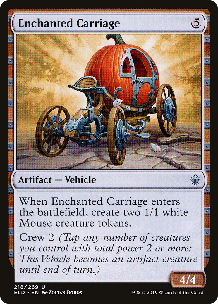 Enchanted Carriage (ELD-218) - Throne of Eldraine Foil - Premium MTG Single from Wizards of the Coast - Just $0.08! Shop now at Game Crave Tournament Store