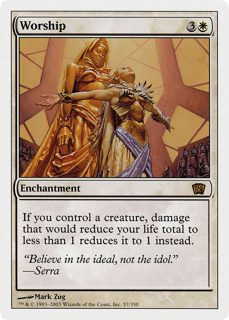 Worship (8ED-057) - Eighth Edition - Premium MTG Single from Wizards of the Coast - Just $0.56! Shop now at Game Crave Tournament Store