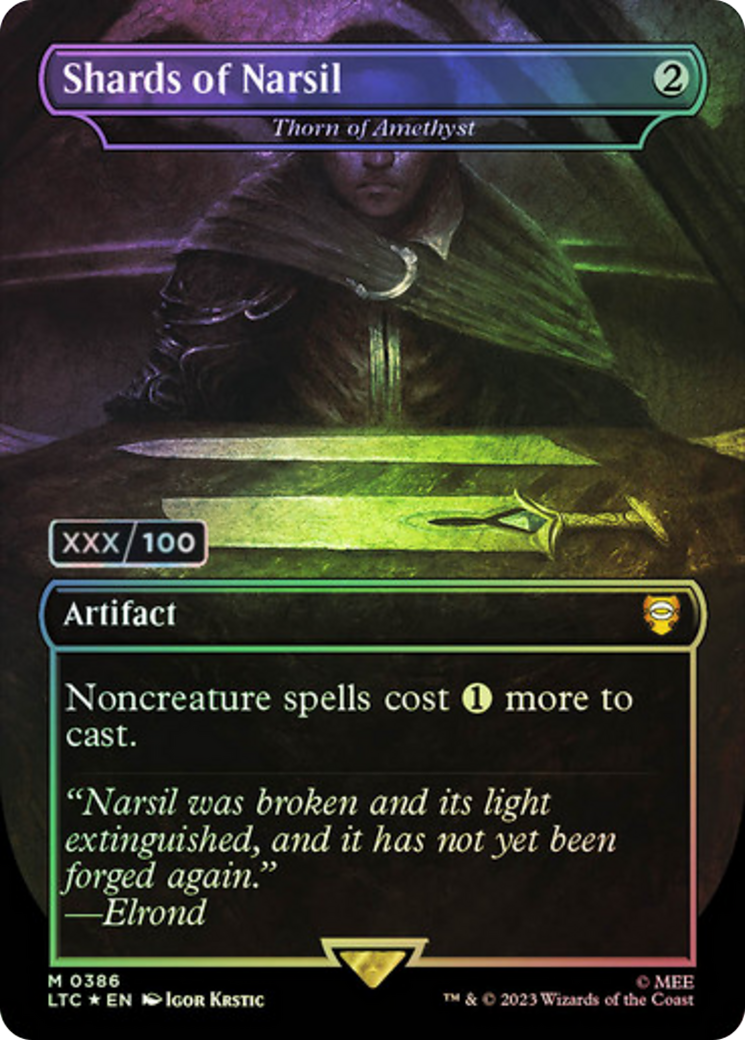 Thorn of Amethyst (LTC-386Z) - Tales of Middle-earth Commander / Shards of Narsil (Borderless) Foil - Premium MTG Single from Wizards of the Coast - Just $227.93! Shop now at Game Crave Tournament Store