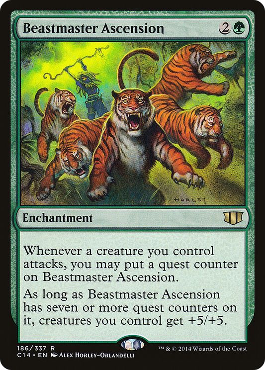 Beastmaster Ascension (C14-186) - Commander 2014 - Premium MTG Single from Wizards of the Coast - Just $0.98! Shop now at Game Crave Tournament Store