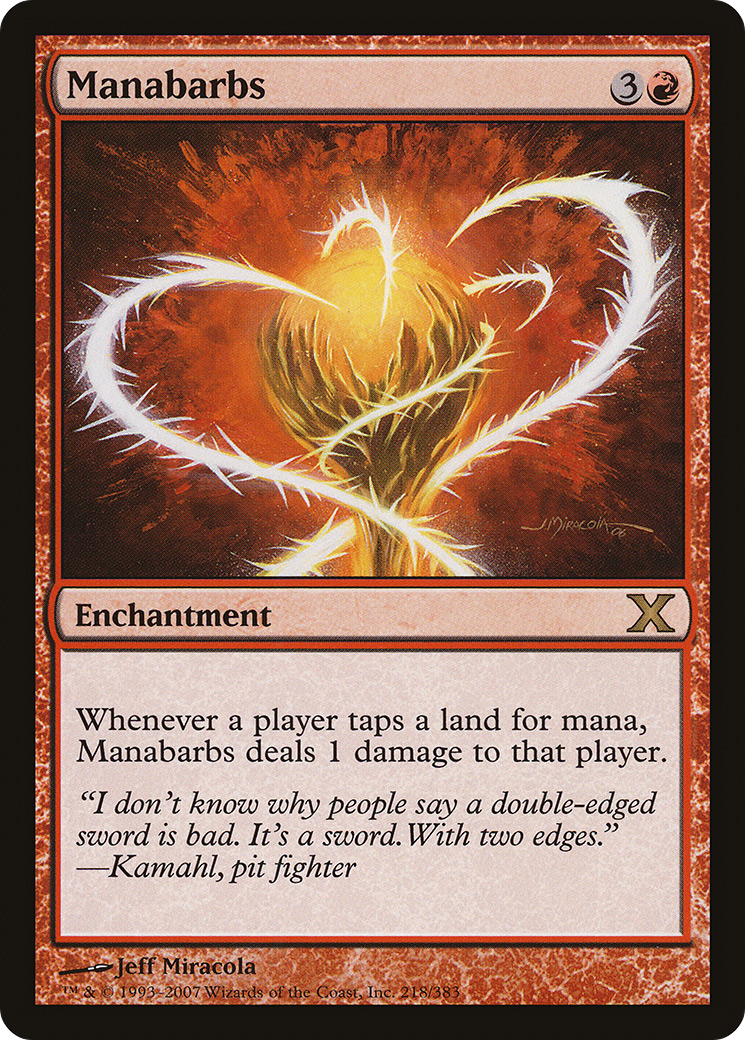 Manabarbs (10E-218) - Tenth Edition - Premium MTG Single from Wizards of the Coast - Just $1.24! Shop now at Game Crave Tournament Store