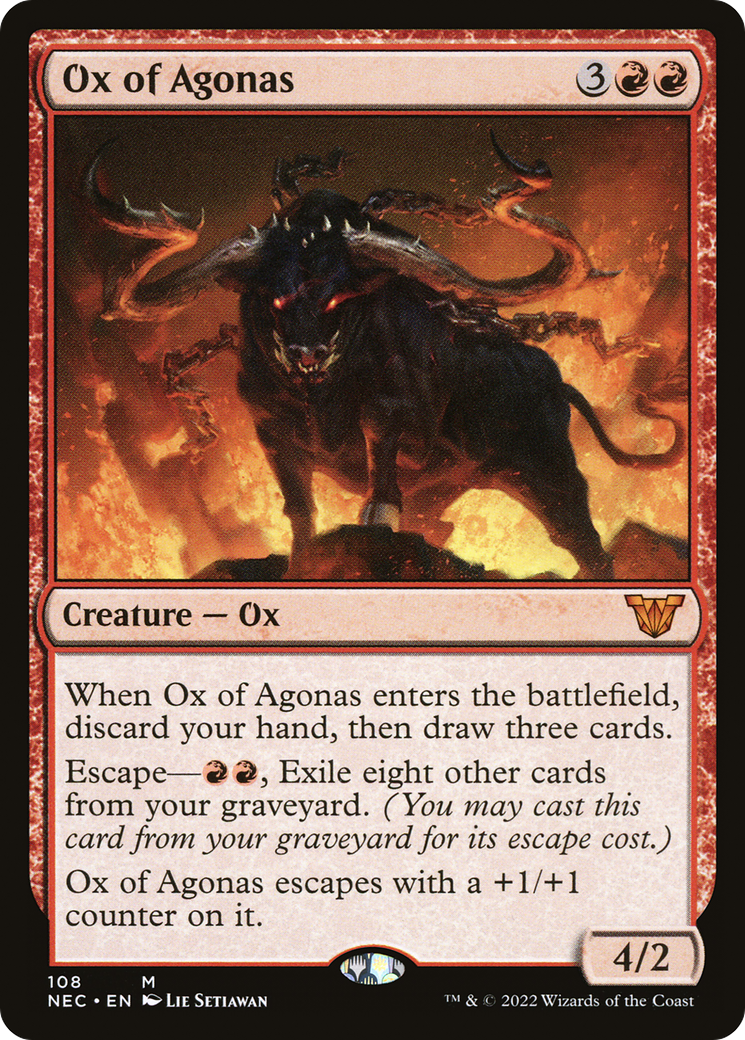 Ox of Agonas (NEC-108) - Neon Dynasty Commander - Premium MTG Single from Wizards of the Coast - Just $1.18! Shop now at Game Crave Tournament Store