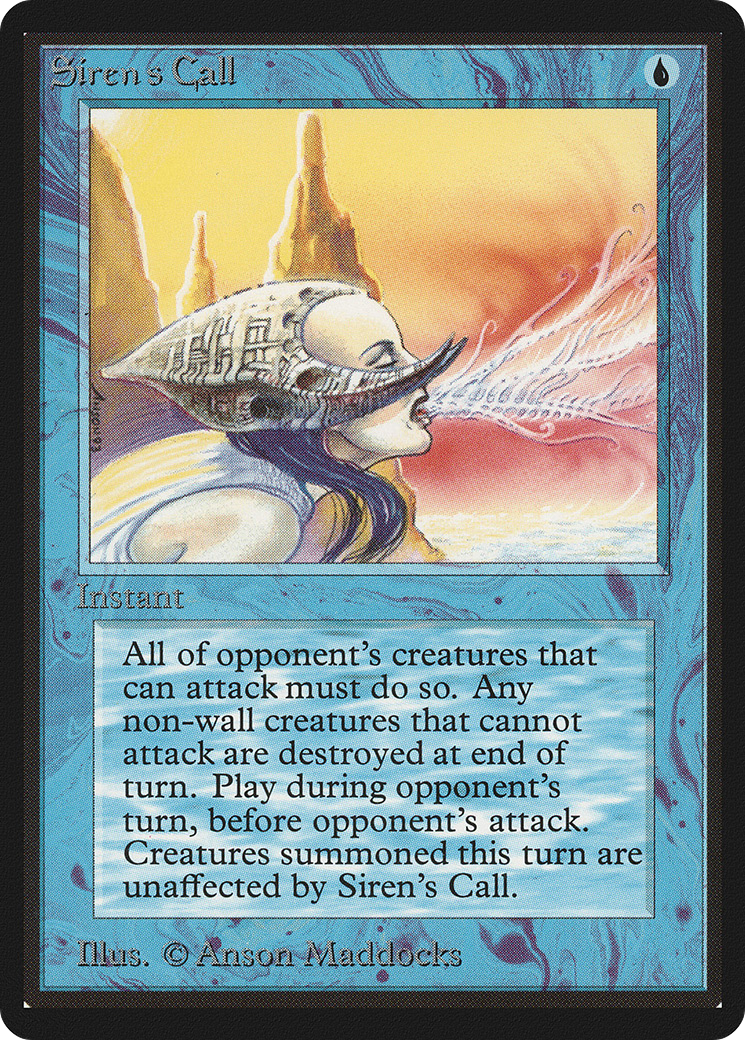 Siren's Call (LEB-078) - Limited Edition Beta - Premium MTG Single from Wizards of the Coast - Just $3.38! Shop now at Game Crave Tournament Store