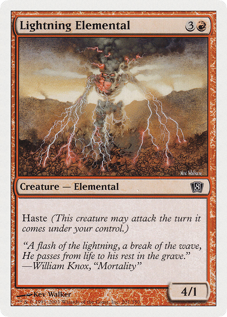 Lightning Elemental (8ED-201) - Eighth Edition - Premium MTG Single from Wizards of the Coast - Just $0.08! Shop now at Game Crave Tournament Store