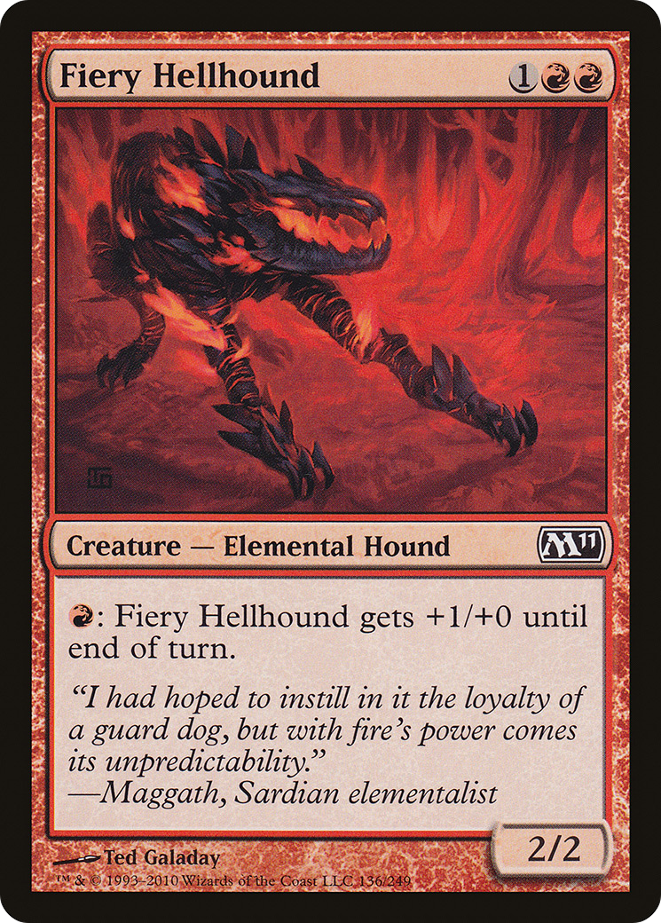 Fiery Hellhound (M11-136) - Magic 2011 Foil - Premium MTG Single from Wizards of the Coast - Just $0.08! Shop now at Game Crave Tournament Store