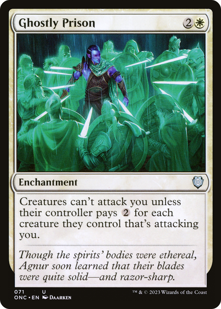 Ghostly Prison (ONC-071) - Phyrexia: All Will Be One Commander - Premium MTG Single from Wizards of the Coast - Just $1.04! Shop now at Game Crave Tournament Store