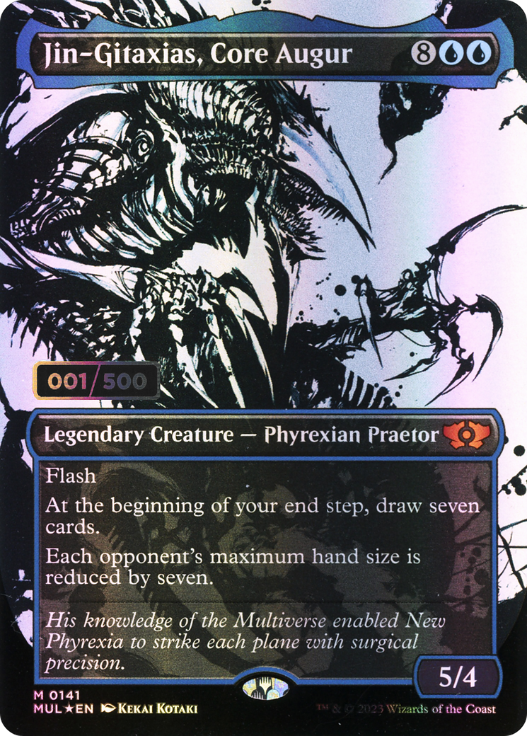 Jin-Gitaxias, Core Augur (MUL-141Z) - Multiverse Legends: (Showcase) (Borderless) Foil - Premium MTG Single from Wizards of the Coast - Just $73.38! Shop now at Game Crave Tournament Store