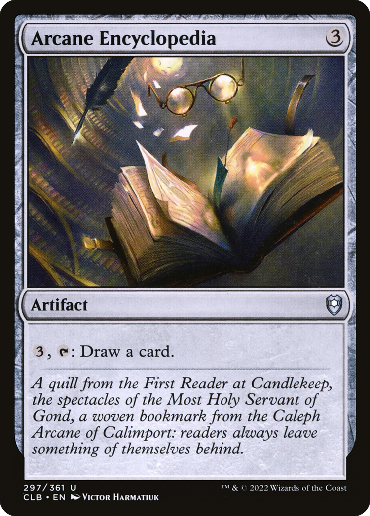 Arcane Encyclopedia (CLB-297) - Commander Legends: Battle for Baldur's Gate Foil - Premium MTG Single from Wizards of the Coast - Just $0.08! Shop now at Game Crave Tournament Store