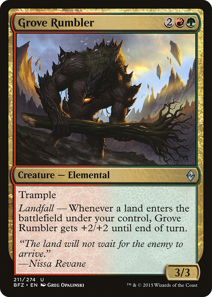 Grove Rumbler (BFZ-211) - Battle for Zendikar - Premium MTG Single from Wizards of the Coast - Just $0.08! Shop now at Game Crave Tournament Store