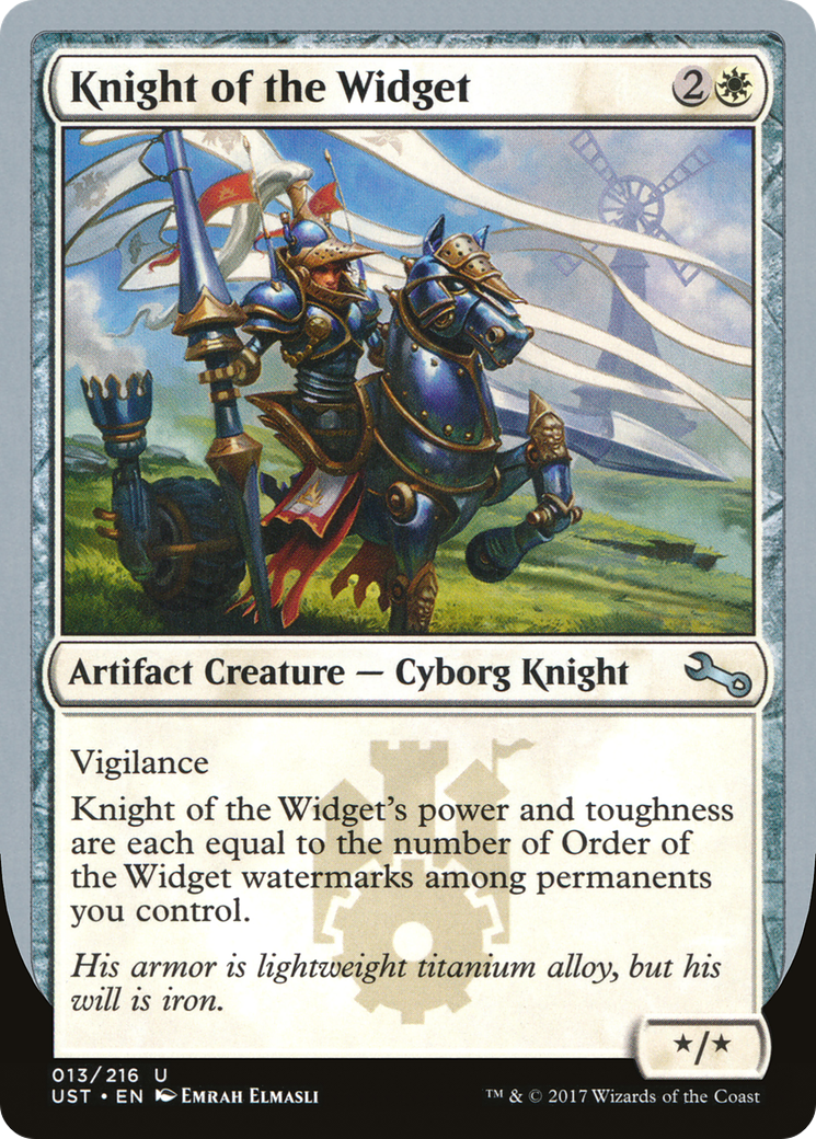 Knight of the Widget (UST-013) - Unstable - Premium MTG Single from Wizards of the Coast - Just $0.08! Shop now at Game Crave Tournament Store