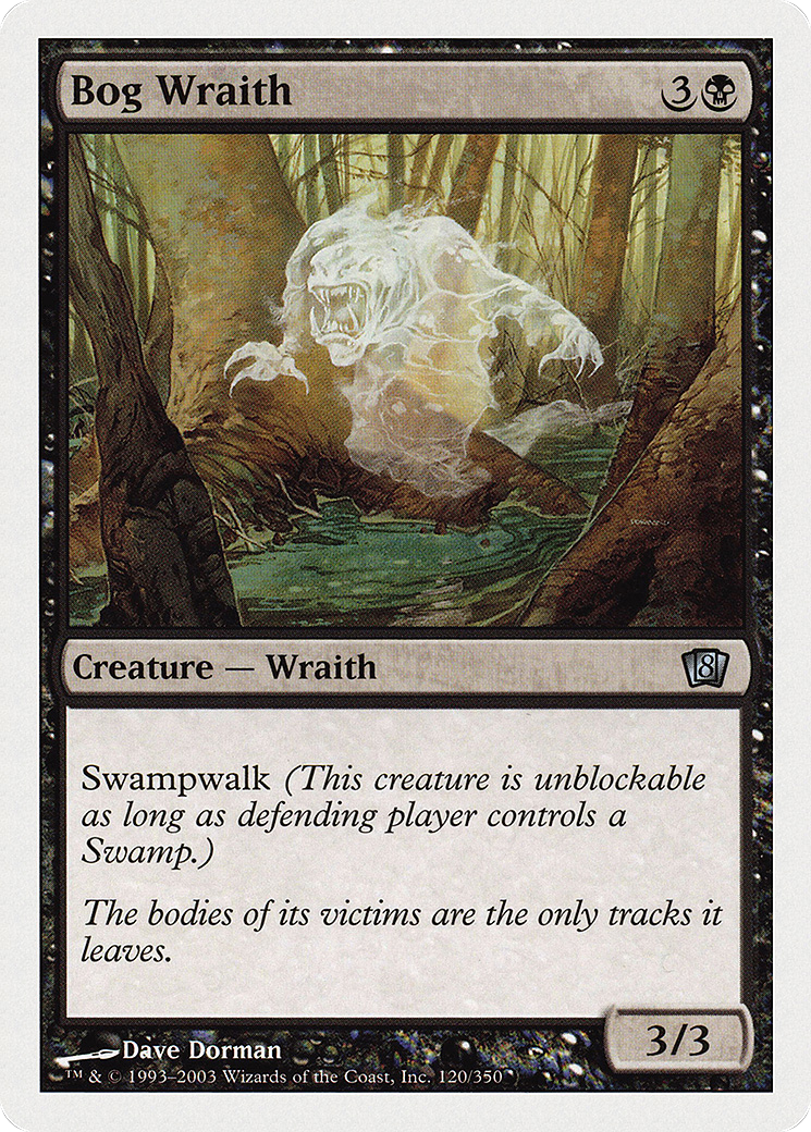 Bog Wraith (8ED-120) - Eighth Edition - Premium MTG Single from Wizards of the Coast - Just $0.25! Shop now at Game Crave Tournament Store