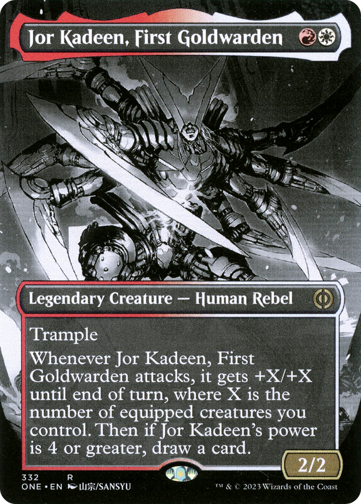 Jor Kadeen, First Goldwarden (ONE-332) - Phyrexia: All Will Be One: (Showcase) (Borderless) - Premium MTG Single from Wizards of the Coast - Just $0.08! Shop now at Game Crave Tournament Store